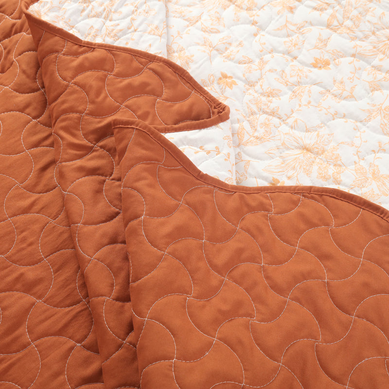 Peach Blossom Quilted Bedspread