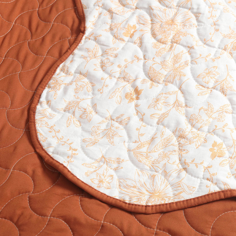 Peach Blossom Quilted Bedspread