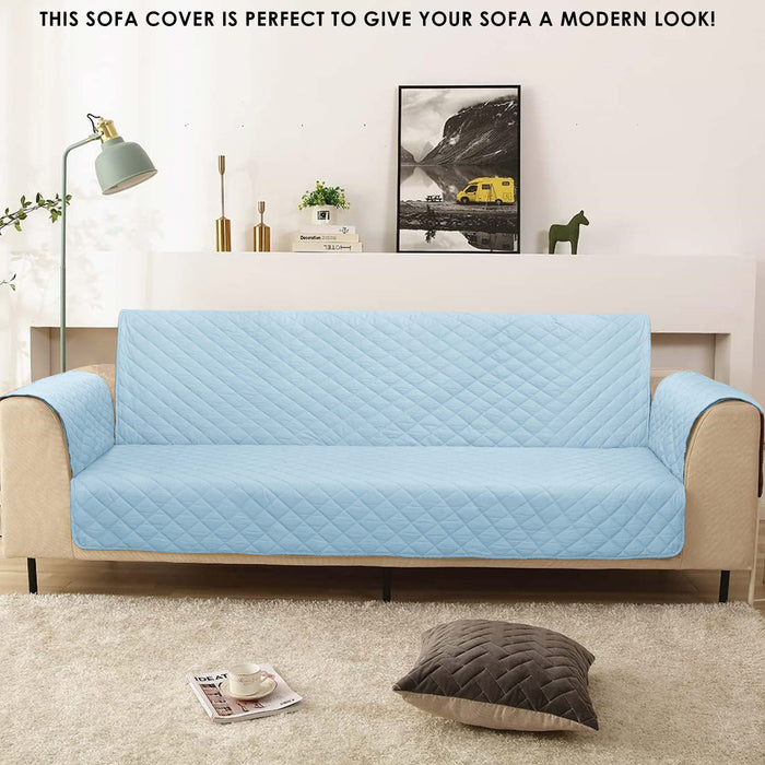 100% Waterproof Quilted Sofa Cover Sky