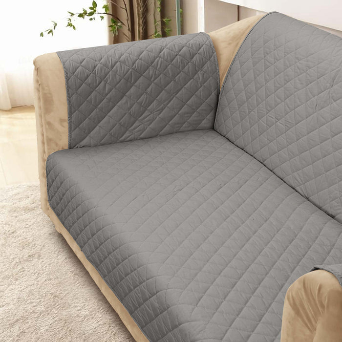 100% Waterproof Quilted Sofa Cover Grey