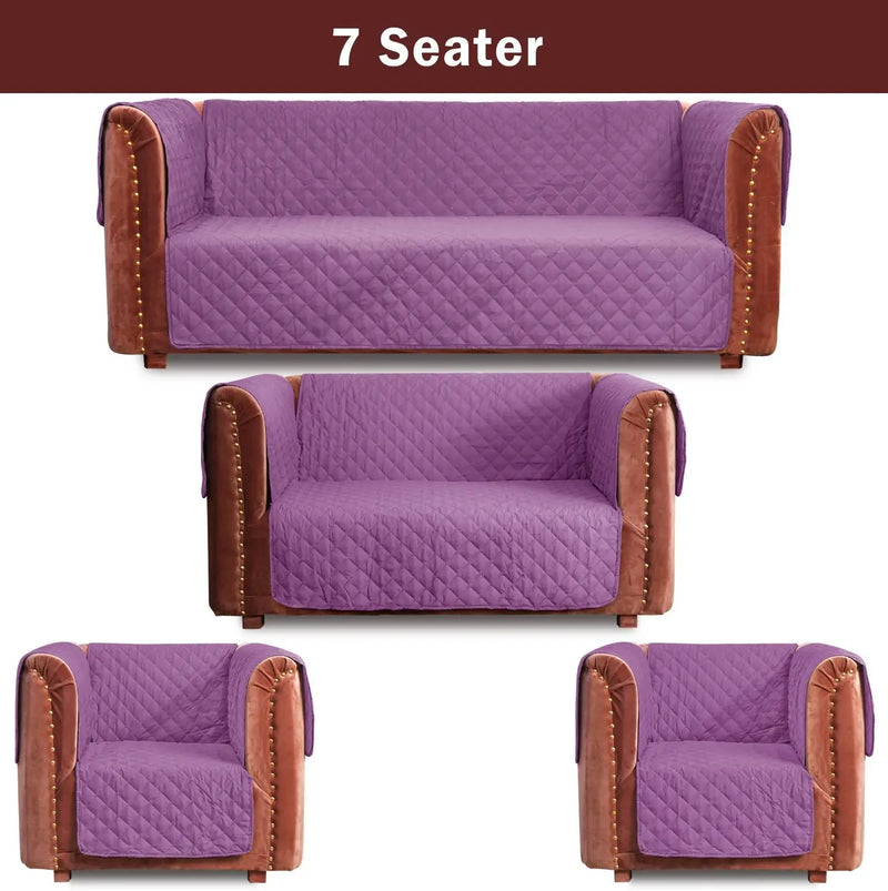 100% Waterproof Quilted Sofa Cover Lilac