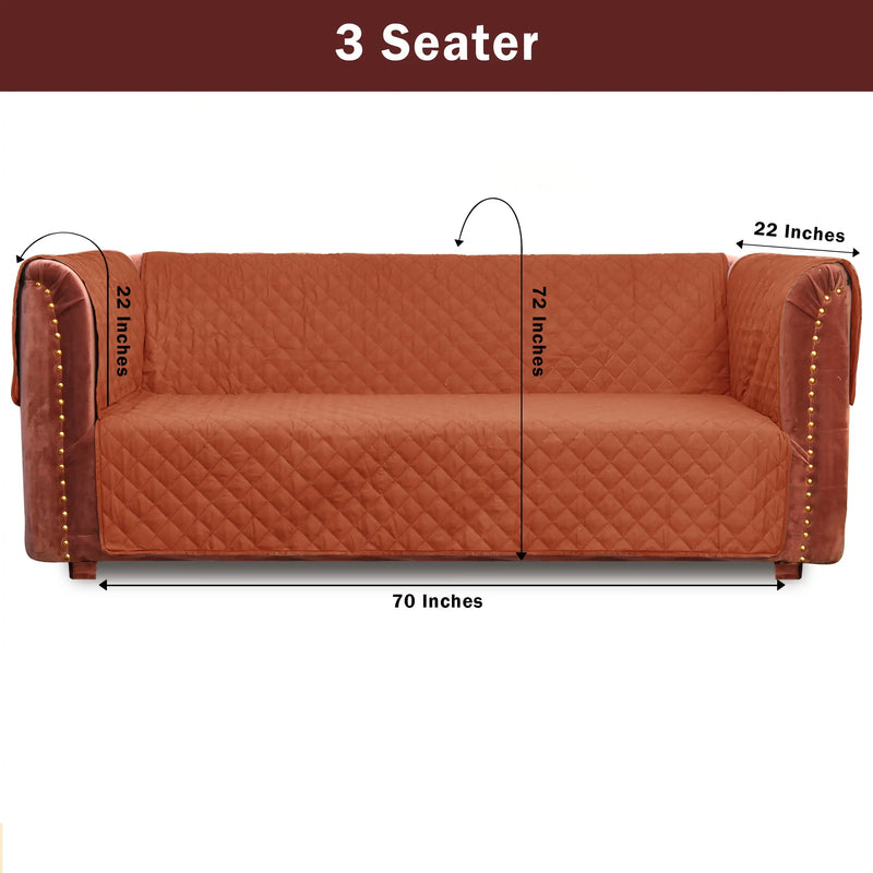 100% Waterproof Quilted Sofa Cover Rust