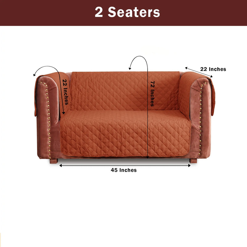 100% Waterproof Quilted Sofa Cover Rust