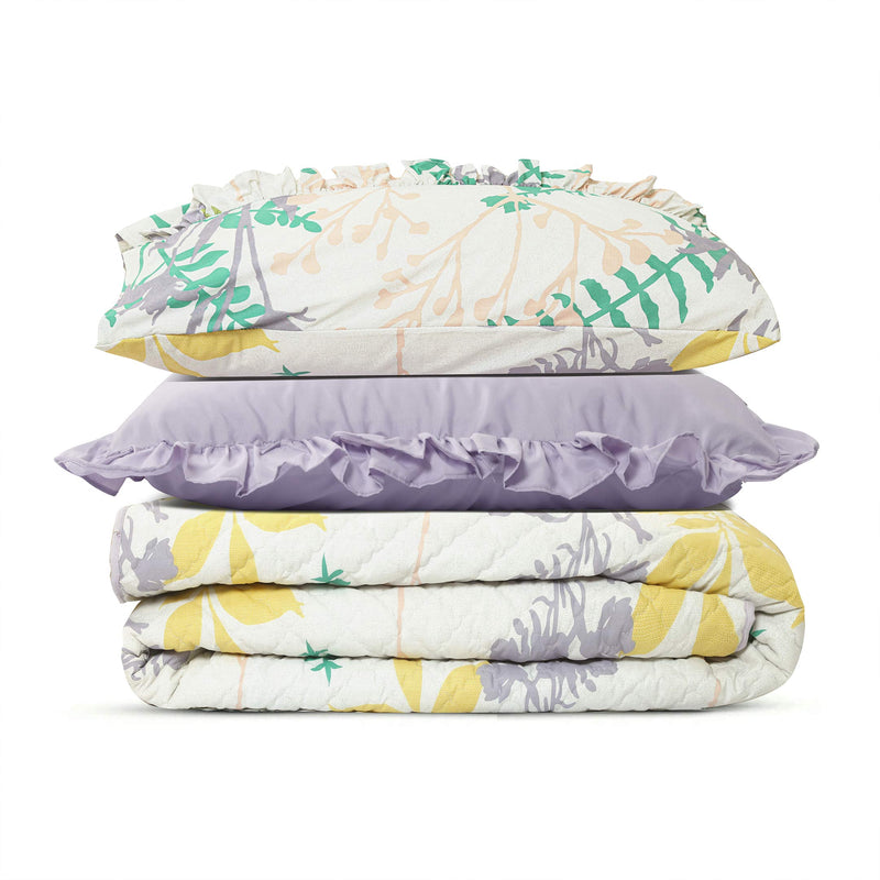 Pastel Meadow Quilted Bedspread