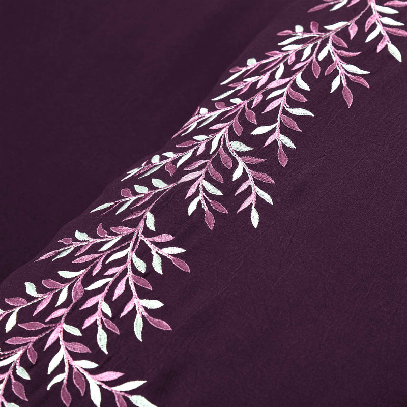 Plum Willow Embroidered Summer Duvet Set