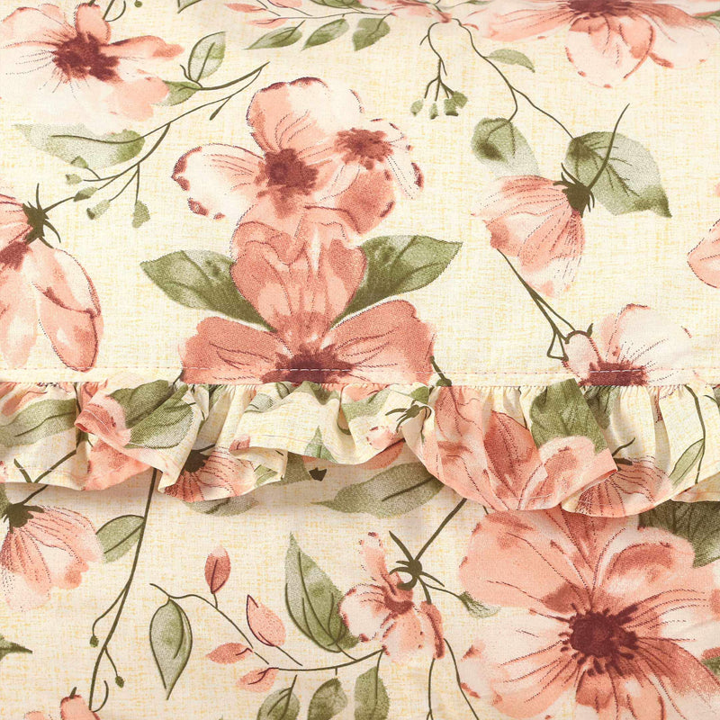 Apricot Meadow Quilted Bedspread