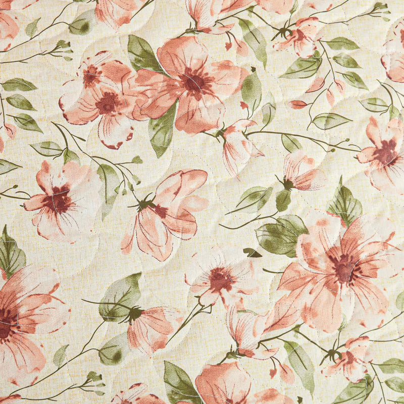 Apricot Meadow Quilted Bedspread