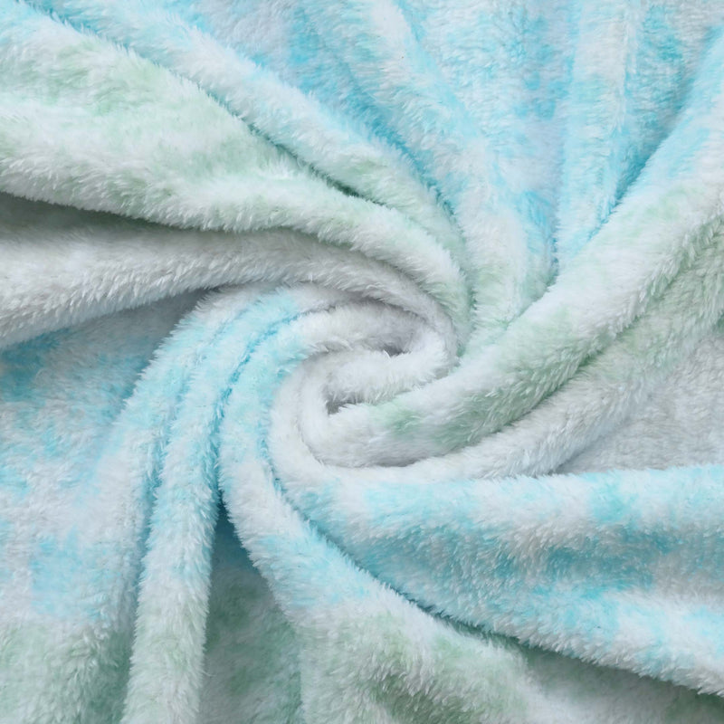 Floral Stripes Blue Green Fleece Blanket
