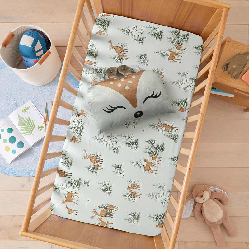 Snowy Reindeer Dreams Crib Bedding Set