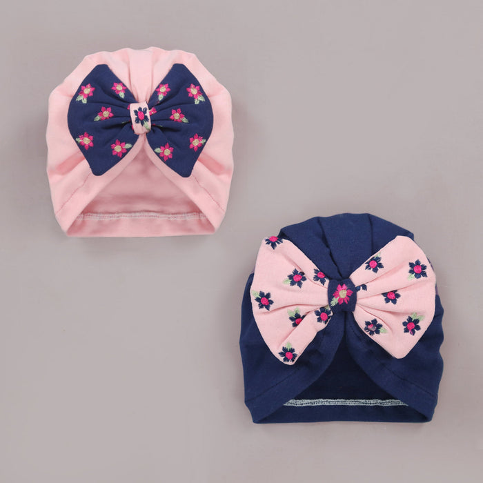 Embroidered Cuddle Baby Turban Caps Bundle