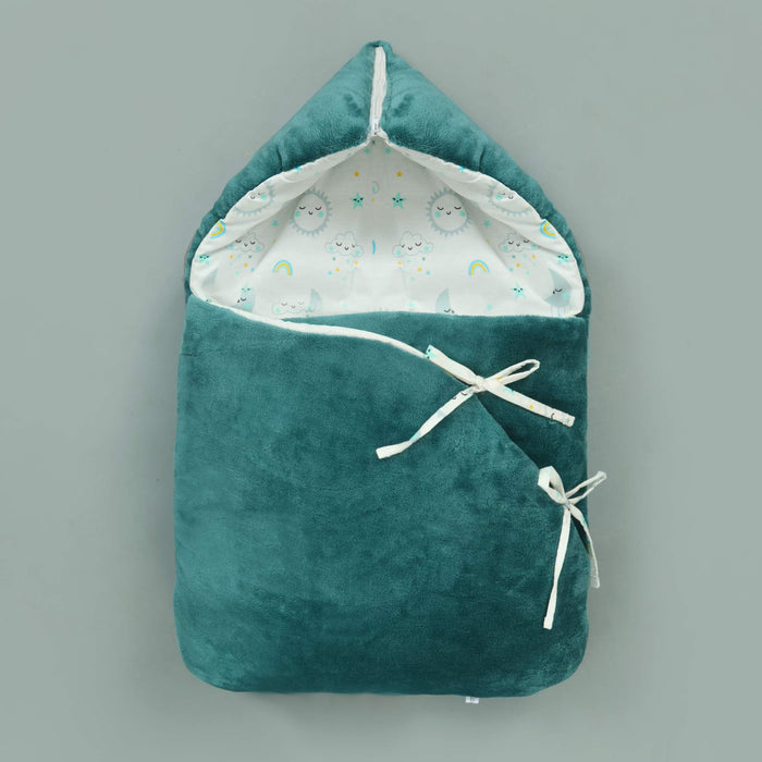 Starry Teal Fleece Baby Carry Nest