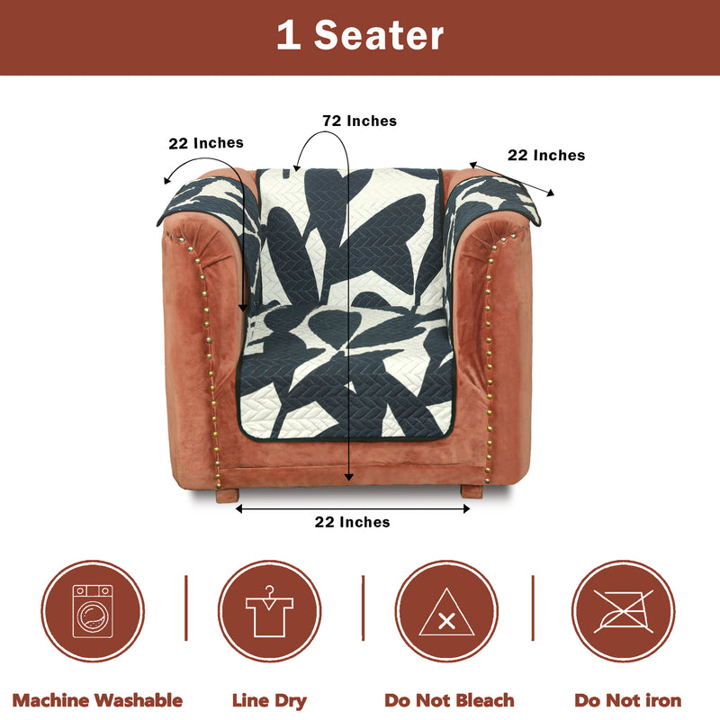 Shadow Leaf Quilted Sofa Cover Set