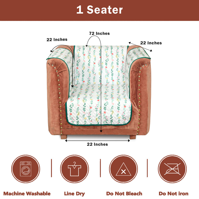 Petal Path Quilted Sofa Cover Set