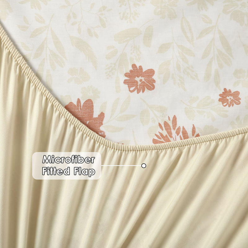 Rust Rose Ruffled Fitted Sheet