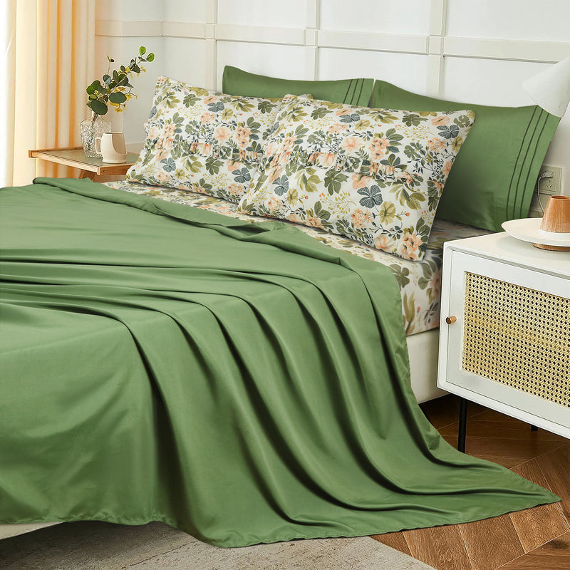 Sage Blossom 6-Piece Sheet Set