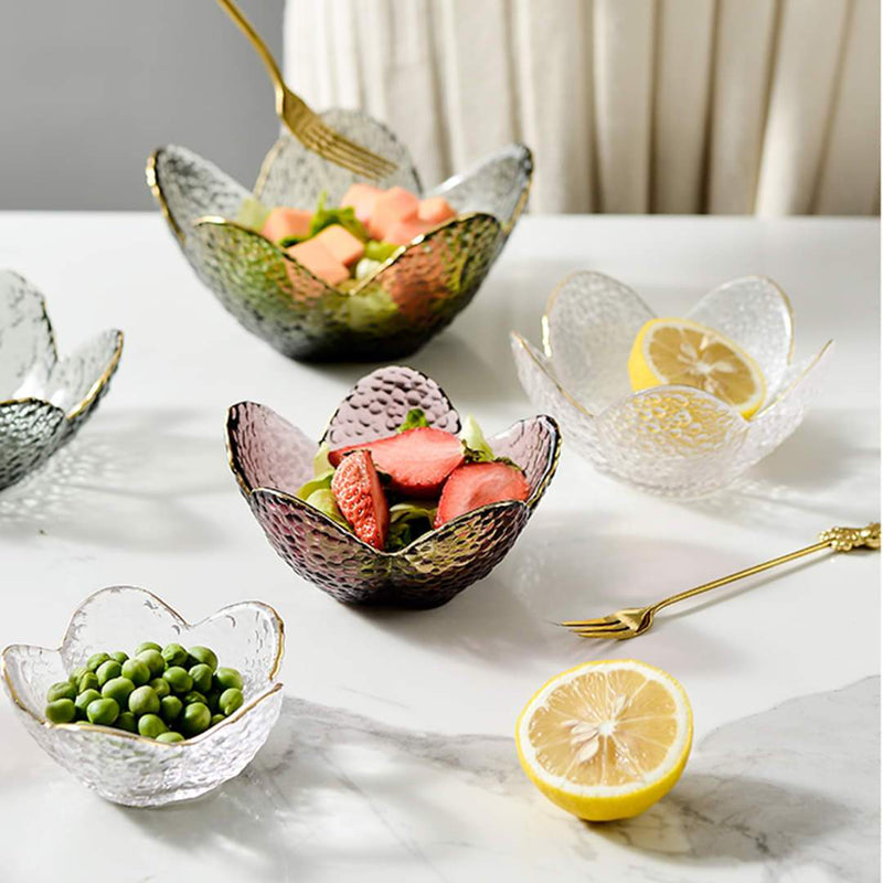 Moderno Lily Shaped Glass Serving Bowl