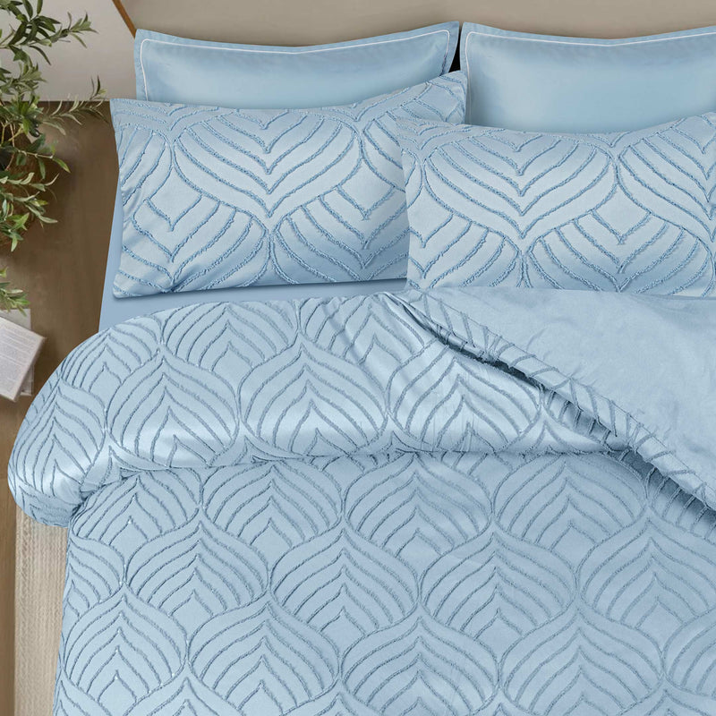 Sky Haven Boho Tufted Duvet Cover- Soft Microfiber- 6 Piece Set