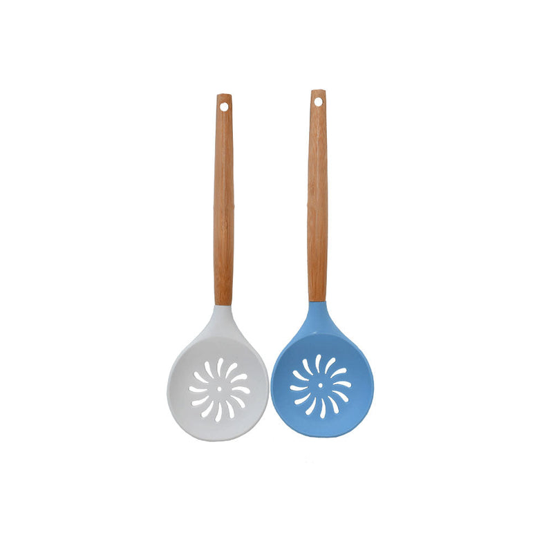 Bamboo Wood Silicone Skimmer Spoon (4186343735405)