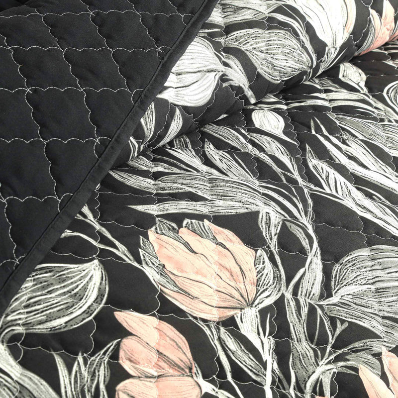 Shadow Lily Quilted Bedspread