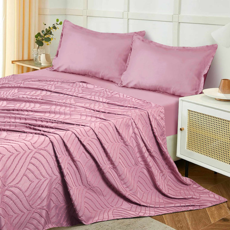 Mauve Pink 4-Piece Sheet Set