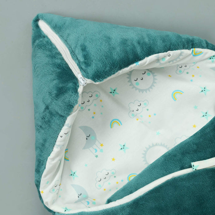 Starry Teal Fleece Baby Carry Nest