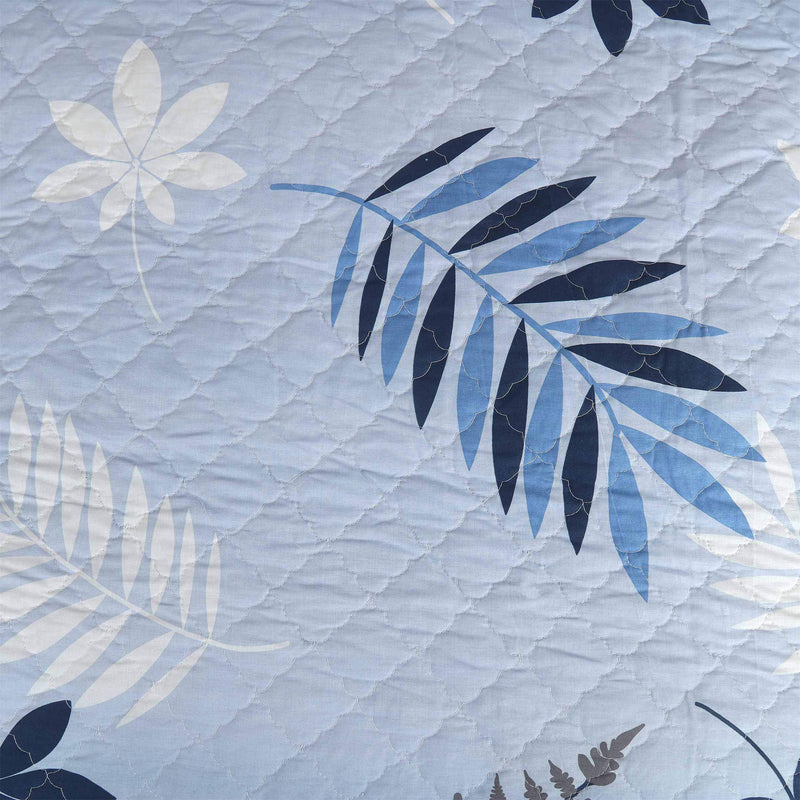 Azure Fern Quilted Bedspread