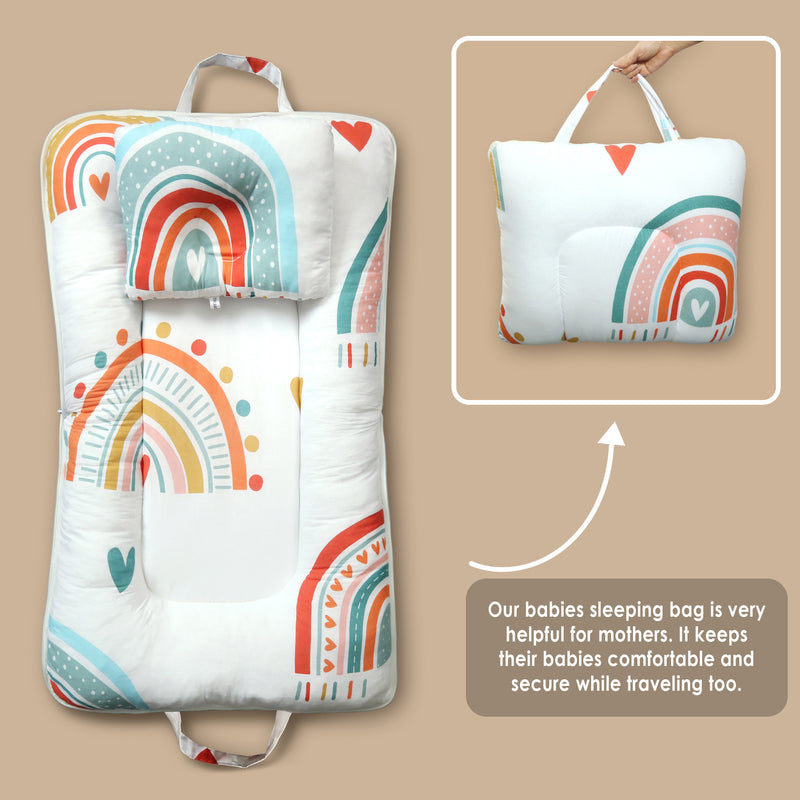 Rainbow Baby Fleece Portable Bed