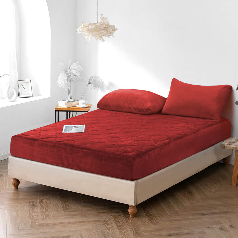 Plush Quilted Fleece Fitted Sheet