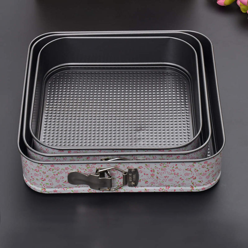 3-Pcs square shape cake mould/non-stick cake baking set