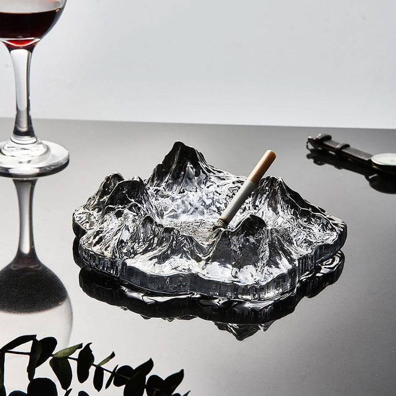 Ice Mount Crystal Trendy Glass Ashtray