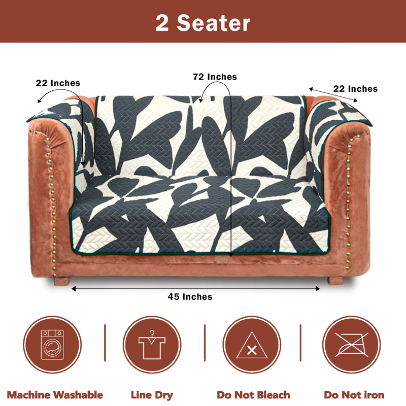 Shadow Leaf Quilted Sofa Cover Set