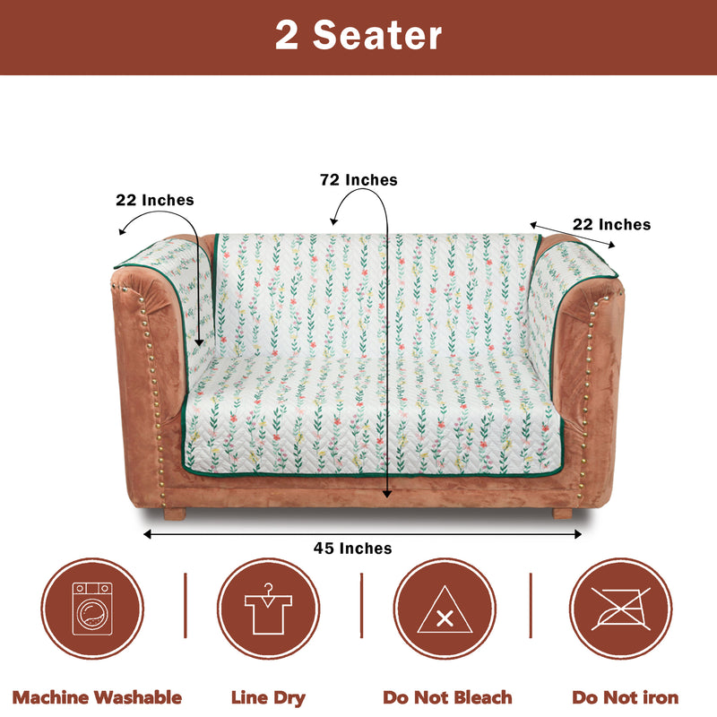 Petal Path Quilted Sofa Cover Set