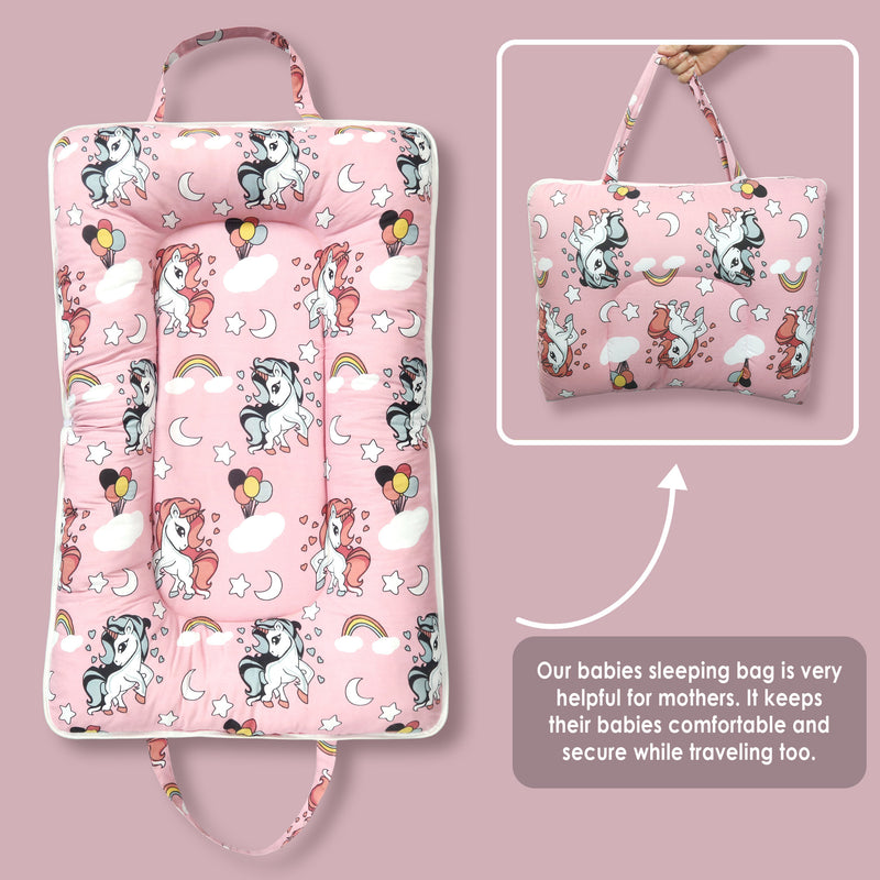 Unicorn Baby Fleece Portable Bed