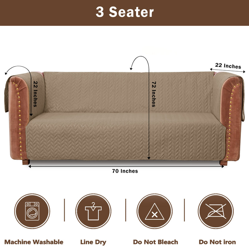 Ultrasonic Quilted Sofa Cover Set Sand