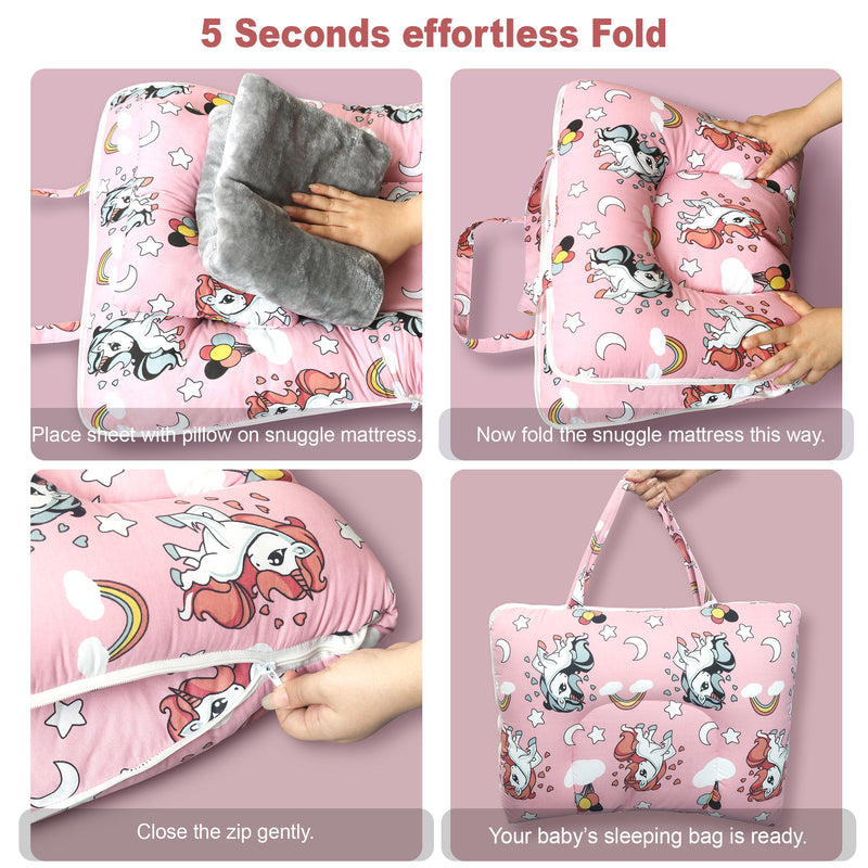Unicorn Baby Fleece Portable Bed