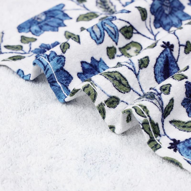 Blue N Green Floral Design Hand Towel
