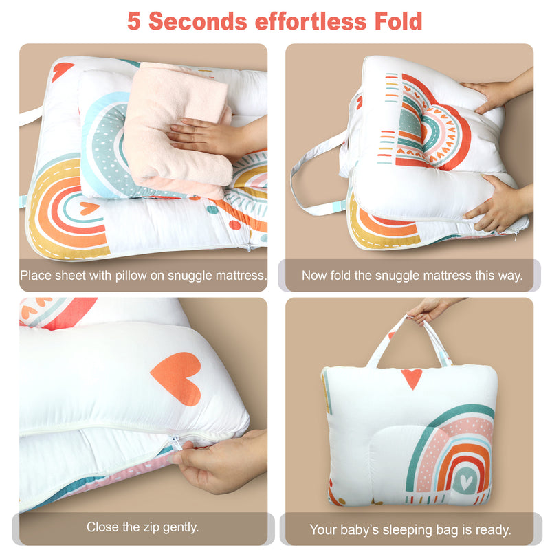 Rainbow Baby Fleece Portable Bed