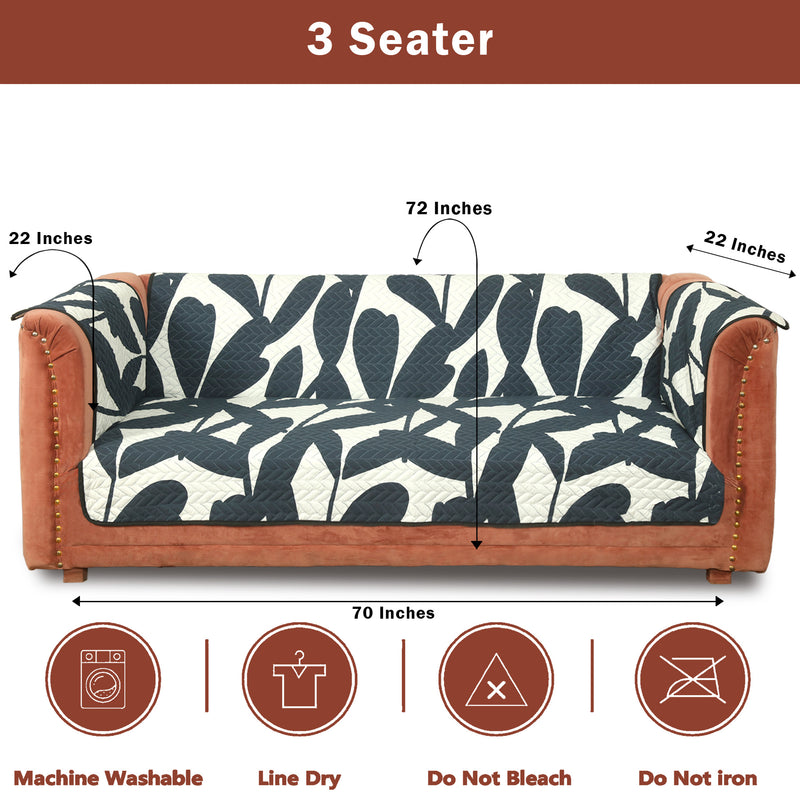 Shadow Leaf Quilted Sofa Cover Set