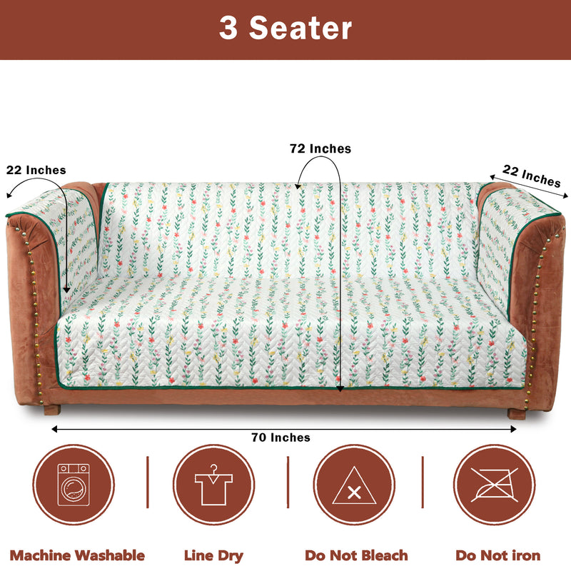 Petal Path Quilted Sofa Cover Set