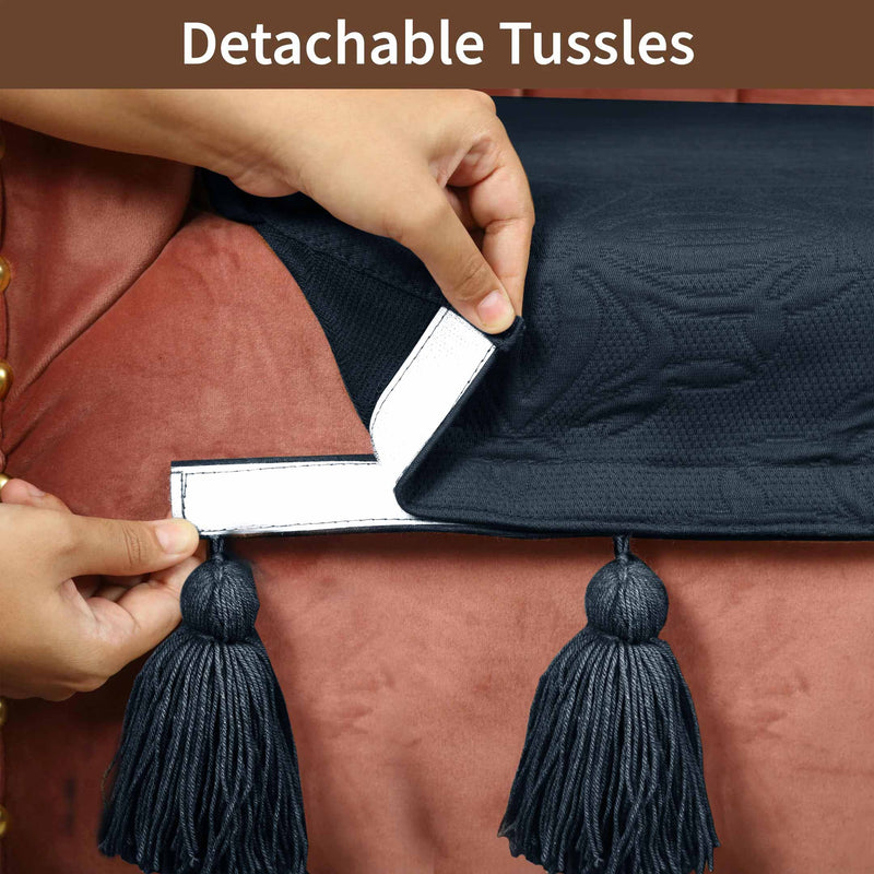 Navy Luxury French Matelasse Sofa Cover