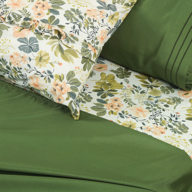 Sage Blossom 6-Piece Sheet Set