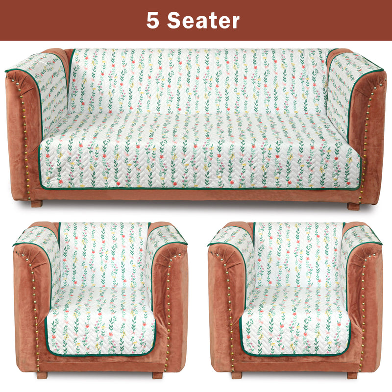 Petal Path Quilted Sofa Cover Set