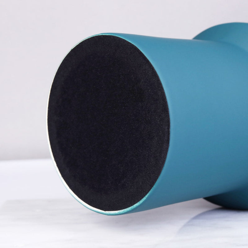 Matte Teal Pole Design Centerpiece Ceramic Vase