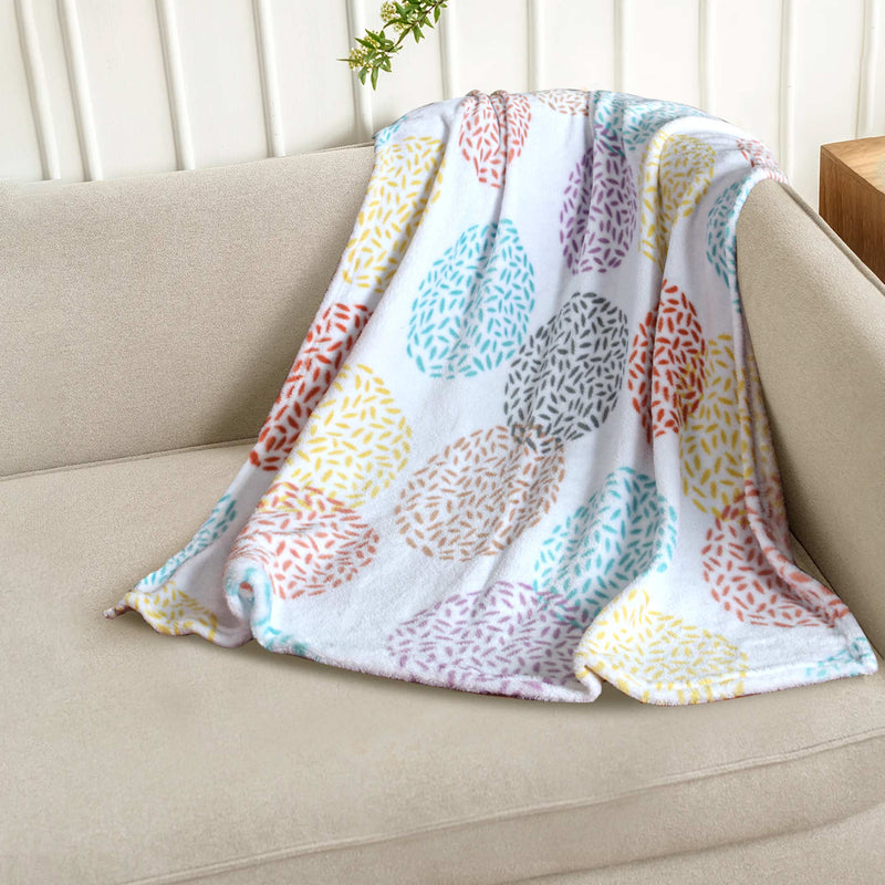 Pastel Leaves Printed Baby Fleece Blanket