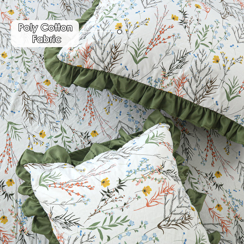 Bloom Haven Ruffled Fitted Sheet