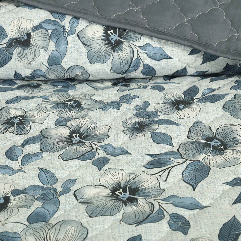 Moonlight Petal Quilted Bedspread