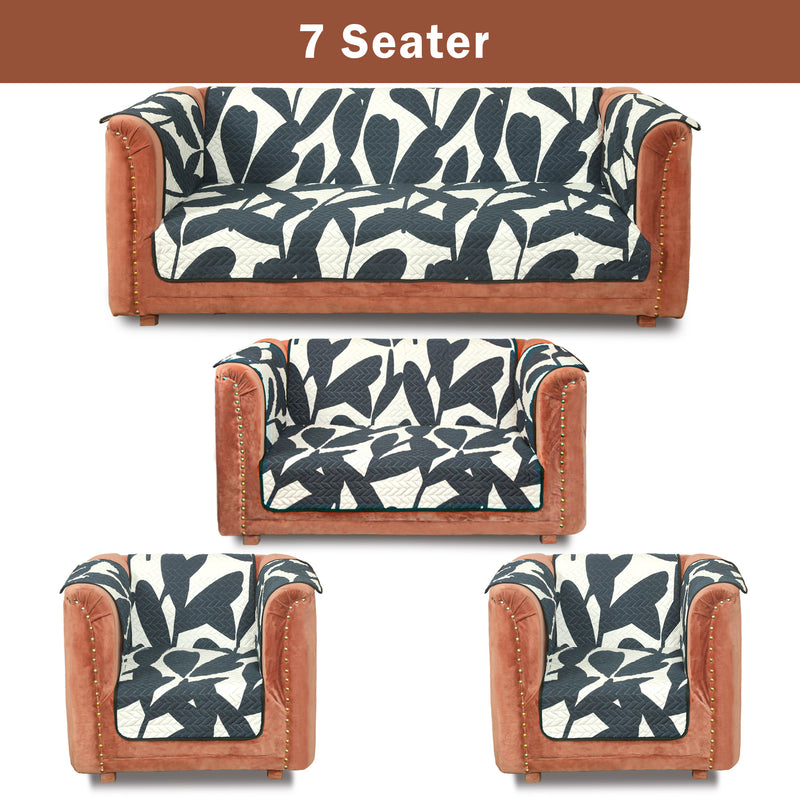 Shadow Leaf Quilted Sofa Cover Set