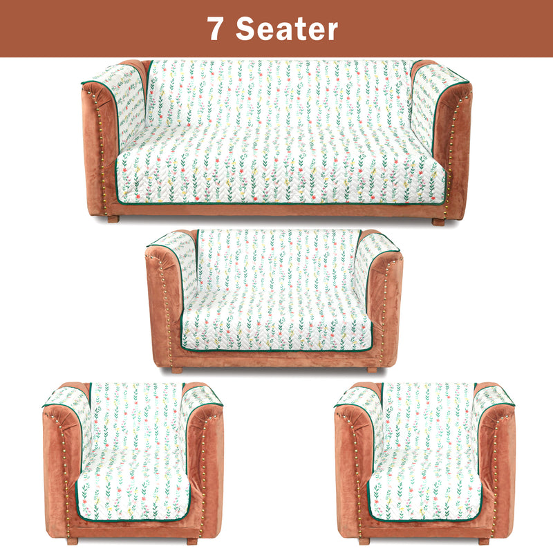 Petal Path Quilted Sofa Cover Set