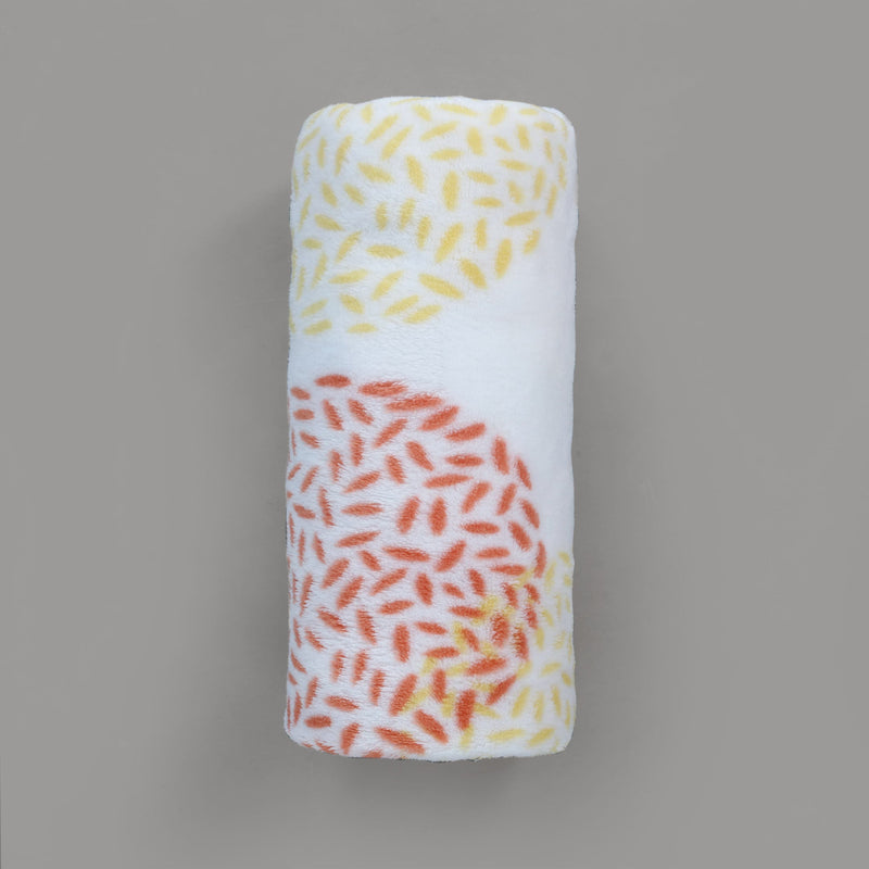 Pastel Leaves Printed Baby Fleece Blanket