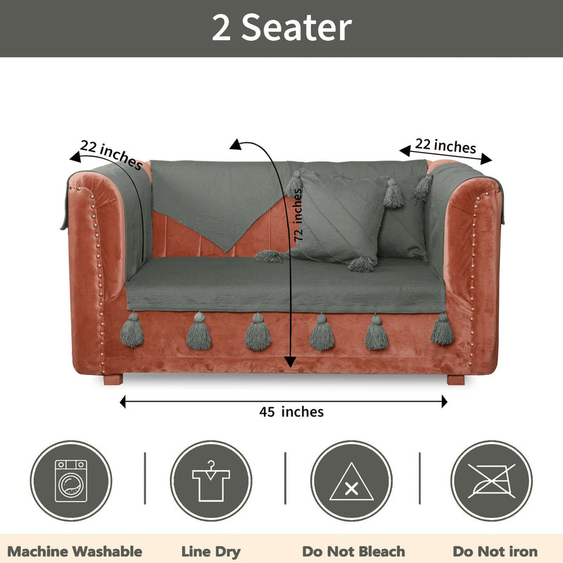 Grey Luxury French Matelasse Sofa Cover
